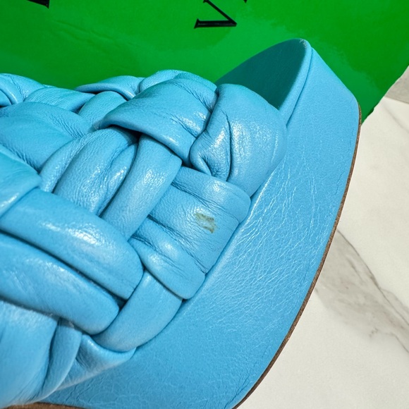 Bottega Veneta Riva Mule 90mm Sky Blue Heeled Shoes Sandals - Picture 8 of 9